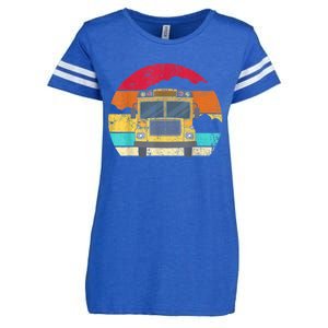 Retro Yellow School Bus For School Bus Driver And Busman Enza Ladies Jersey Football T-Shirt