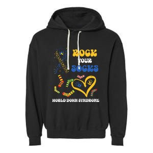 Rock Your Socks T21 Man Down Syndrome Awareness Garment-Dyed Fleece Hoodie