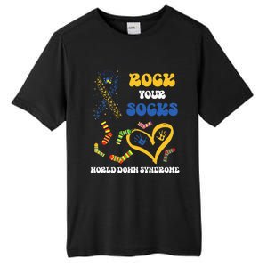 Rock Your Socks T21 Man Down Syndrome Awareness Tall Fusion ChromaSoft Performance T-Shirt