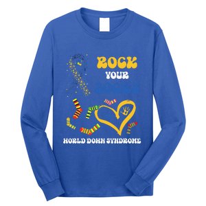 Rock Your Socks T21 Man Down Syndrome Awareness Long Sleeve Shirt