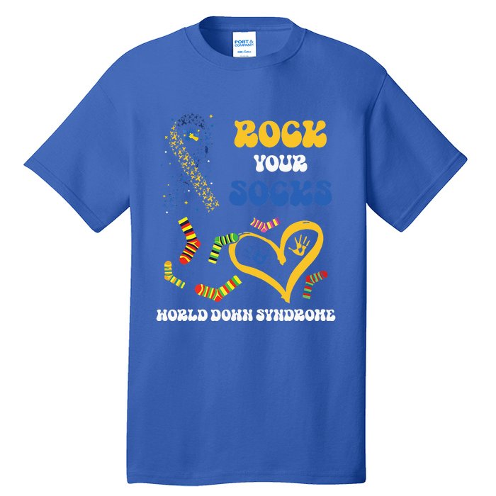 Rock Your Socks T21 Man Down Syndrome Awareness Tall T-Shirt