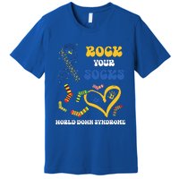 Rock Your Socks T21 Man Down Syndrome Awareness Premium T-Shirt