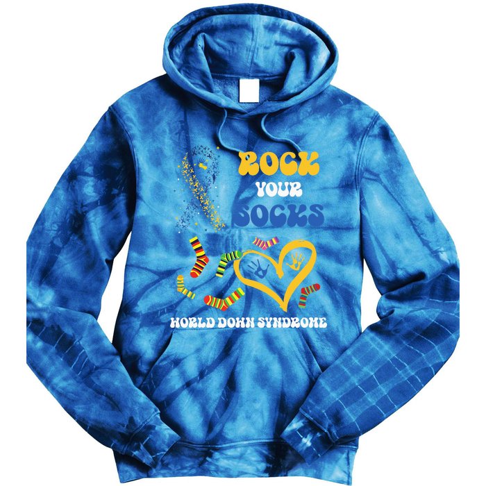 Rock Your Socks T21 Man Down Syndrome Awareness Tie Dye Hoodie