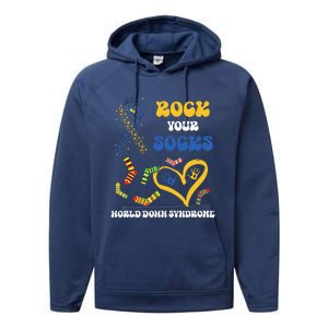 Rock Your Socks T21 Man Down Syndrome Awareness Performance Fleece Hoodie