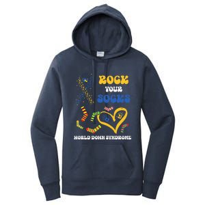 Rock Your Socks T21 Man Down Syndrome Awareness Women's Pullover Hoodie