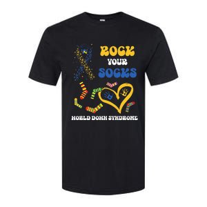 Rock Your Socks T21 Man Down Syndrome Awareness Softstyle CVC T-Shirt