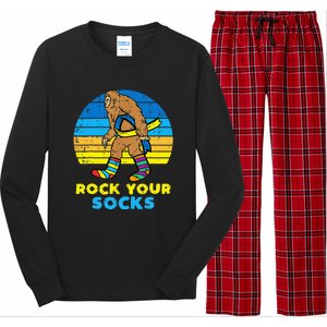 Rock Your Socks Awareness Sasquatch Down Syndrome Long Sleeve Pajama Set