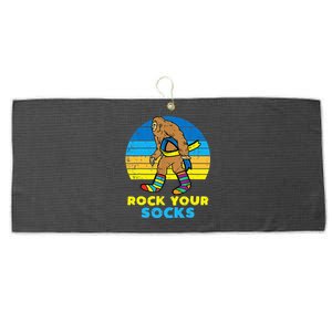 Rock Your Socks Awareness Sasquatch Down Syndrome Large Microfiber Waffle Golf Towel