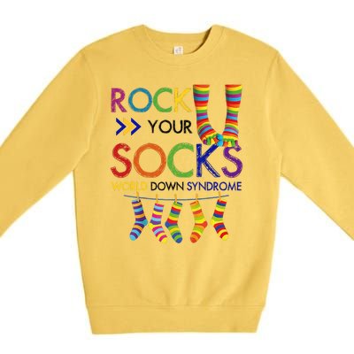 Rock Your Socks World Down Syndrome Awareness Premium Crewneck Sweatshirt