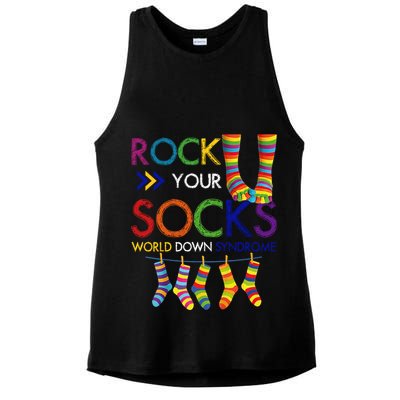 Rock Your Socks World Down Syndrome Awareness Ladies PosiCharge Tri-Blend Wicking Tank