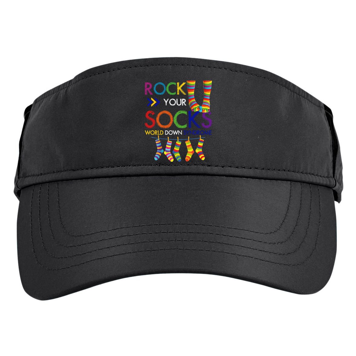 Rock Your Socks World Down Syndrome Awareness Adult Drive Performance Visor