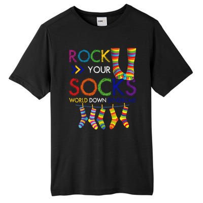 Rock Your Socks World Down Syndrome Awareness Tall Fusion ChromaSoft Performance T-Shirt