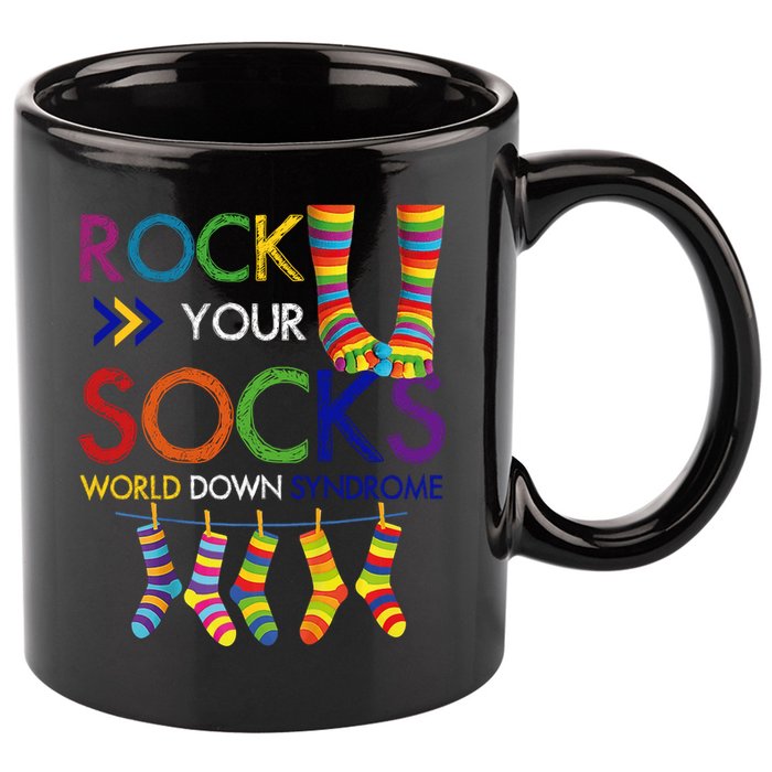Rock Your Socks World Down Syndrome Awareness 11oz C Handle Ceramic Mug