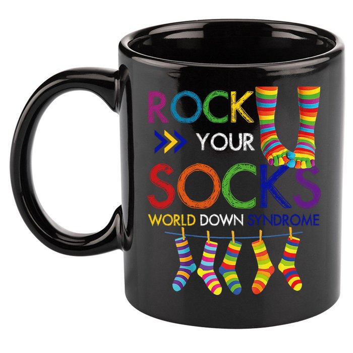 Rock Your Socks World Down Syndrome Awareness 11oz C Handle Ceramic Mug