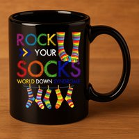 Rock Your Socks World Down Syndrome Awareness 11oz C Handle Ceramic Mug