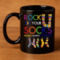 Rock Your Socks World Down Syndrome Awareness 11oz C Handle Ceramic Mug