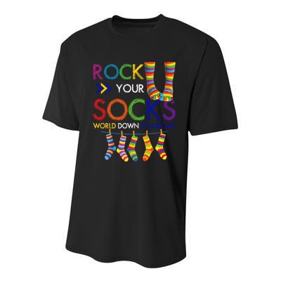 Rock Your Socks World Down Syndrome Awareness Youth Performance Sprint T-Shirt