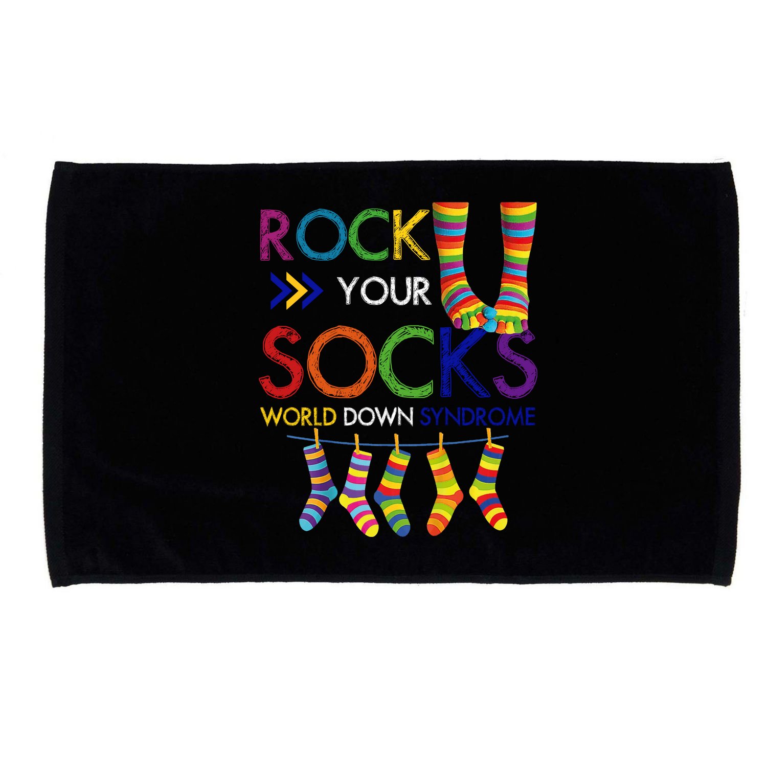 Rock Your Socks World Down Syndrome Awareness Microfiber Hand Towel