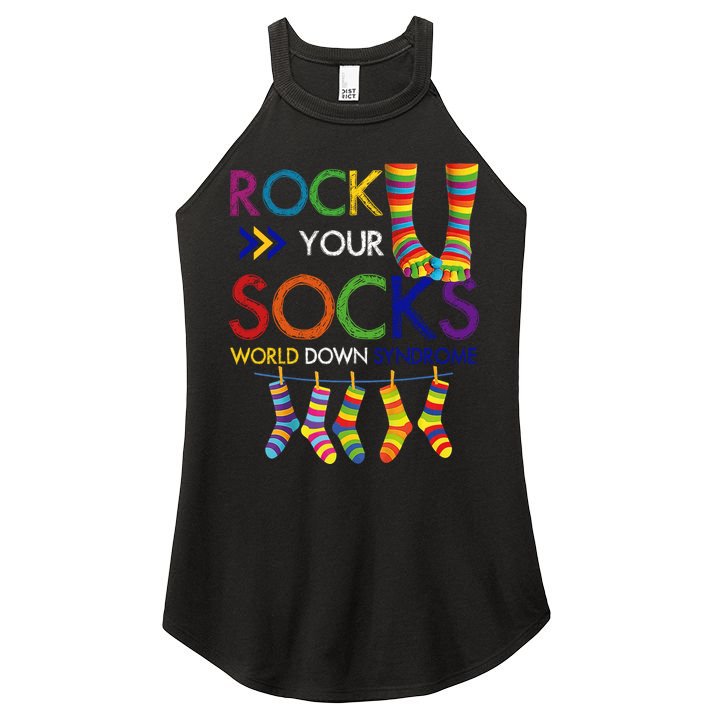 Rock Your Socks World Down Syndrome Awareness Women's Perfect Tri Rocker Tank