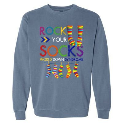 Rock Your Socks World Down Syndrome Awareness Garment-Dyed Sweatshirt