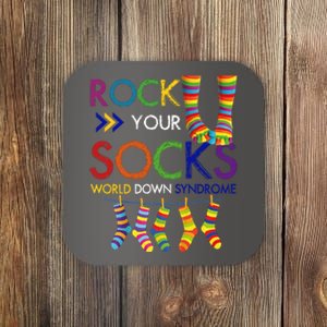 Rock Your Socks World Down Syndrome Awareness Coaster