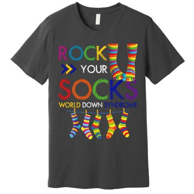 Rock Your Socks World Down Syndrome Awareness Premium T-Shirt
