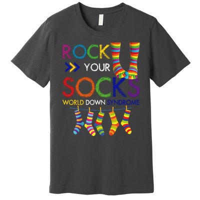 Rock Your Socks World Down Syndrome Awareness Premium T-Shirt