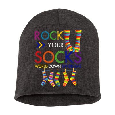 Rock Your Socks World Down Syndrome Awareness Short Acrylic Beanie