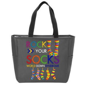 Rock Your Socks World Down Syndrome Awareness Zip Tote Bag