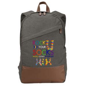 Rock Your Socks World Down Syndrome Awareness Cotton Canvas Backpack