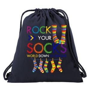 Rock Your Socks World Down Syndrome Awareness Drawstring Bag