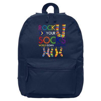 Rock Your Socks World Down Syndrome Awareness 16 in Basic Backpack