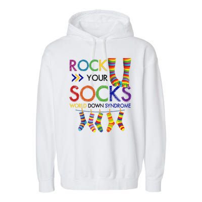 Rock Your Socks World Down Syndrome Awareness Garment-Dyed Fleece Hoodie