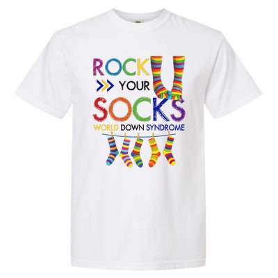 Rock Your Socks World Down Syndrome Awareness Garment-Dyed Heavyweight T-Shirt