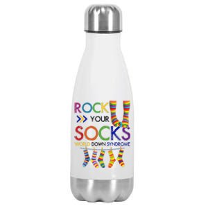 Rock Your Socks World Down Syndrome Awareness Stainless Steel Insulated Water Bottle