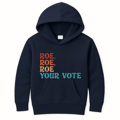 Roe Your Vote Pro Choice Women’S Rights Vintage Retro Kids Hoodie