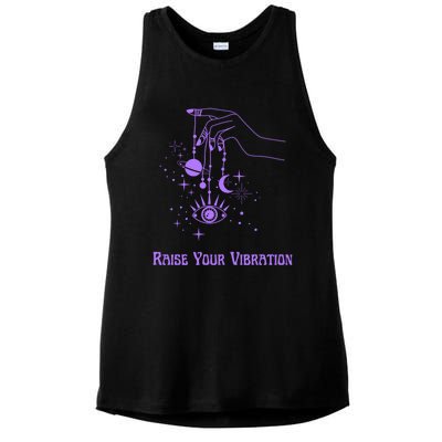 Raise Your Vibration New Age Purple Law Of Attraction Cute Gift Ladies PosiCharge Tri-Blend Wicking Tank