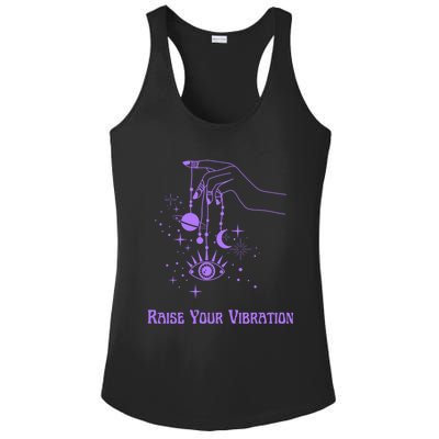 Raise Your Vibration New Age Purple Law Of Attraction Cute Gift Ladies PosiCharge Competitor Racerback Tank