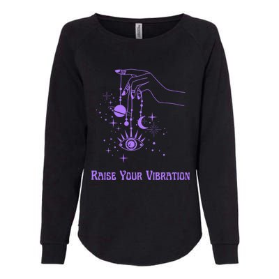 Raise Your Vibration New Age Purple Law Of Attraction Cute Gift Womens California Wash Sweatshirt