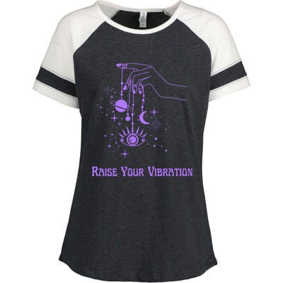 Raise Your Vibration New Age Purple Law Of Attraction Cute Gift Enza Ladies Jersey Colorblock Tee