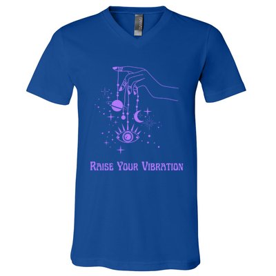 Raise Your Vibration New Age Purple Law Of Attraction Cute Gift V-Neck T-Shirt