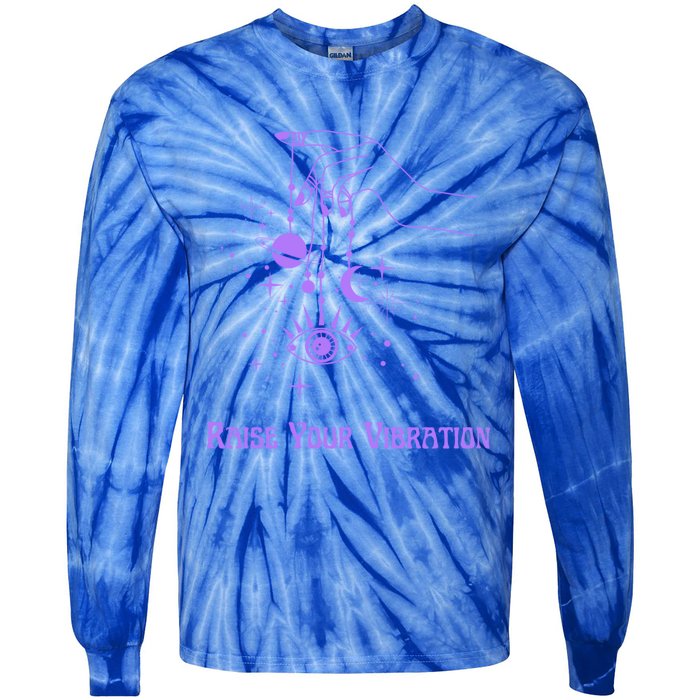 Raise Your Vibration New Age Purple Law Of Attraction Cute Gift Tie-Dye Long Sleeve Shirt