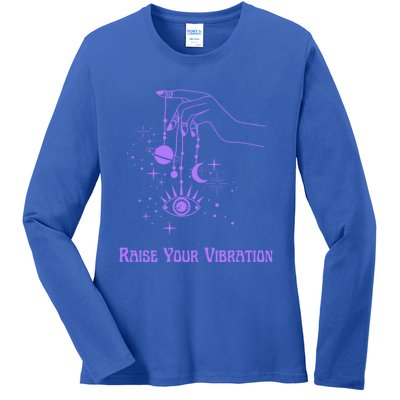 Raise Your Vibration New Age Purple Law Of Attraction Cute Gift Ladies Long Sleeve Shirt