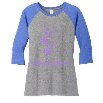 Raise Your Vibration New Age Purple Law Of Attraction Cute Gift Women's Tri-Blend 3/4-Sleeve Raglan Shirt