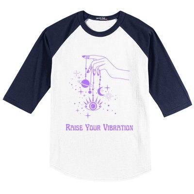 Raise Your Vibration New Age Purple Law Of Attraction Cute Gift Baseball Sleeve Shirt