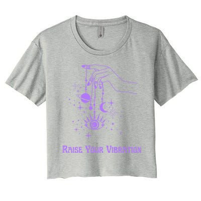 Raise Your Vibration New Age Purple Law Of Attraction Cute Gift Women's Crop Top Tee