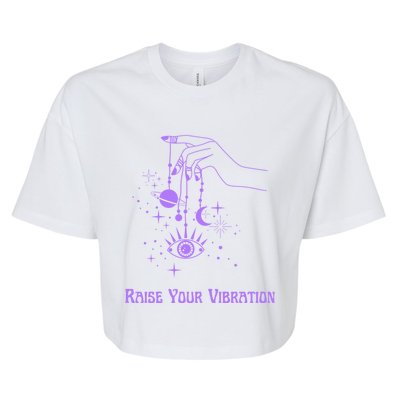 Raise Your Vibration New Age Purple Law Of Attraction Cute Gift Bella+Canvas Jersey Crop Tee