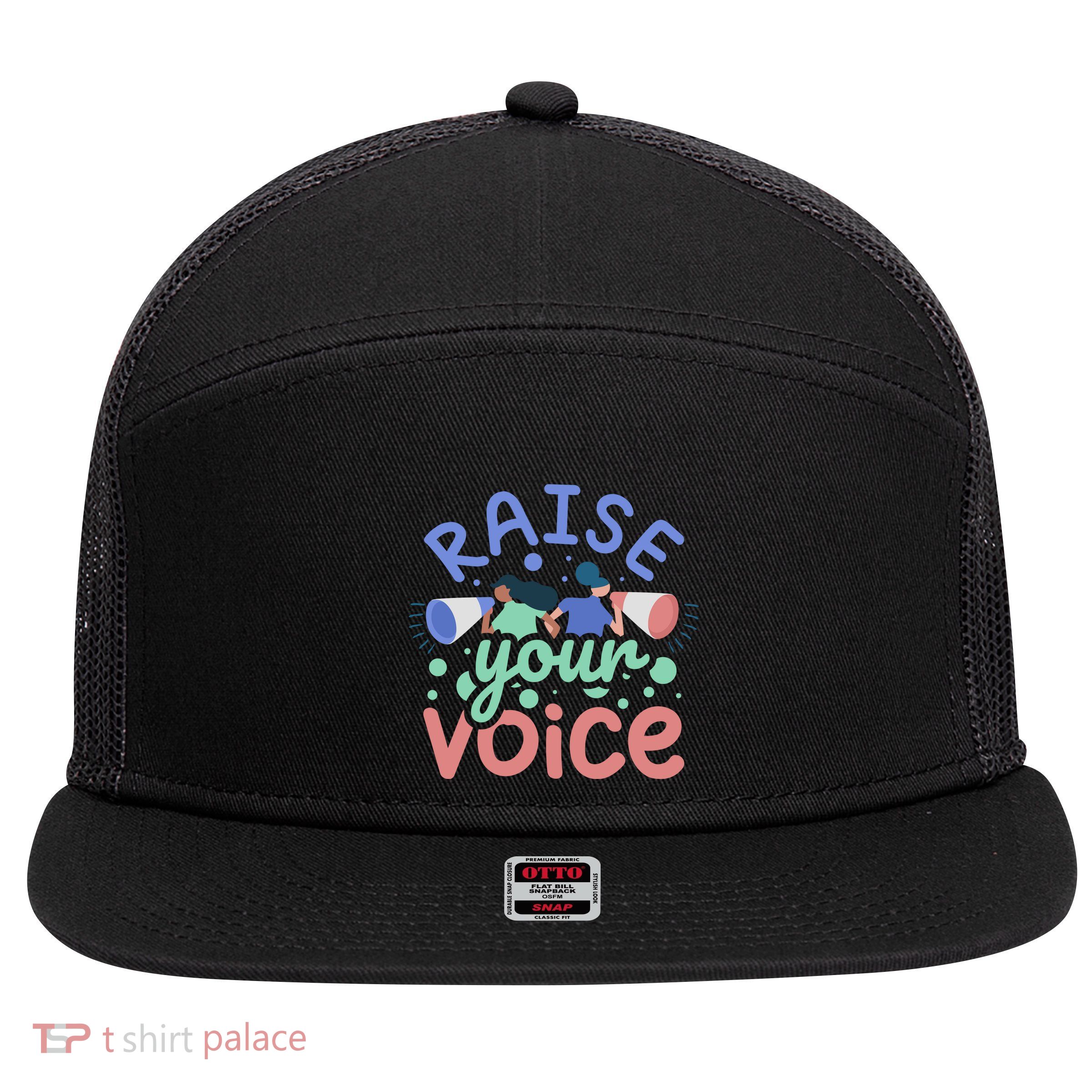 Raise Your Voice 7 Panel Mesh Trucker Snapback Hat