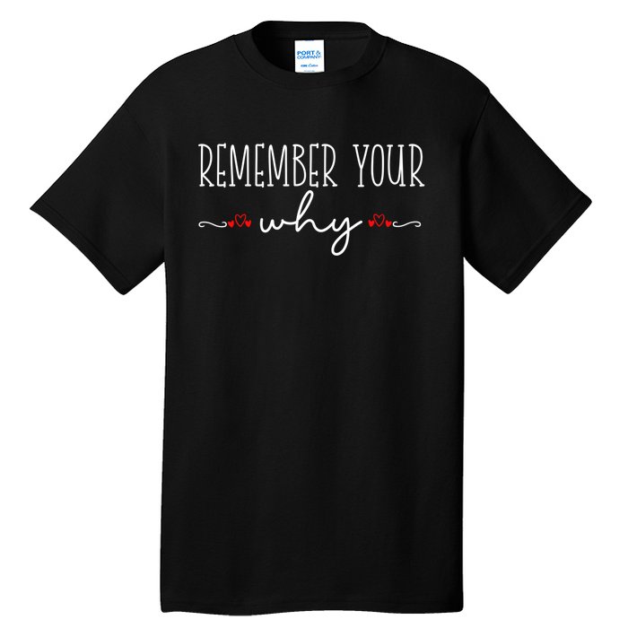 Remember Your Why Funny Sarcastic Inspirational Quote Tall T-Shirt