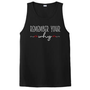 Remember Your Why Funny Sarcastic Inspirational Quote PosiCharge Competitor Tank